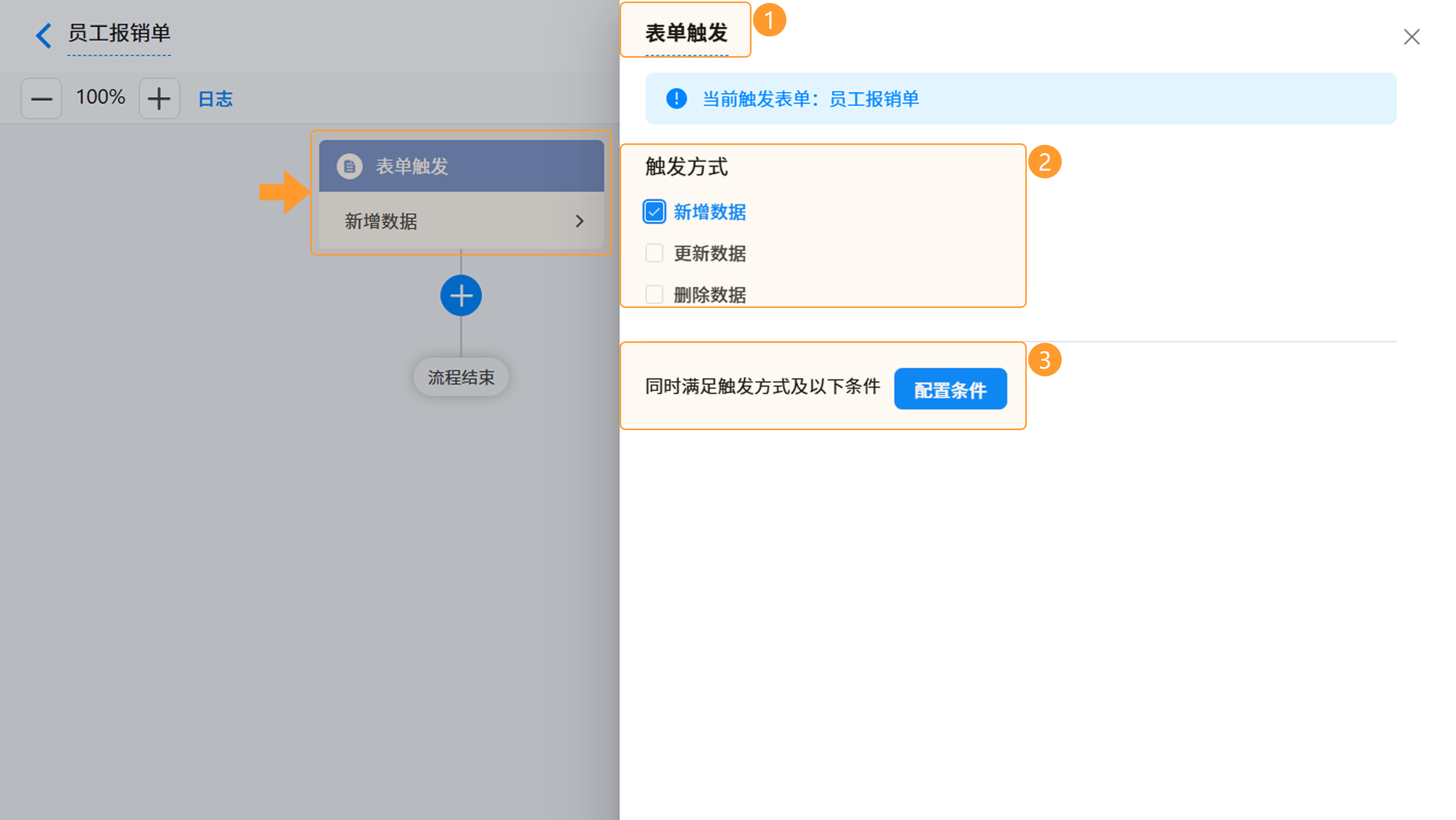 演示图片:触发节点配置窗口