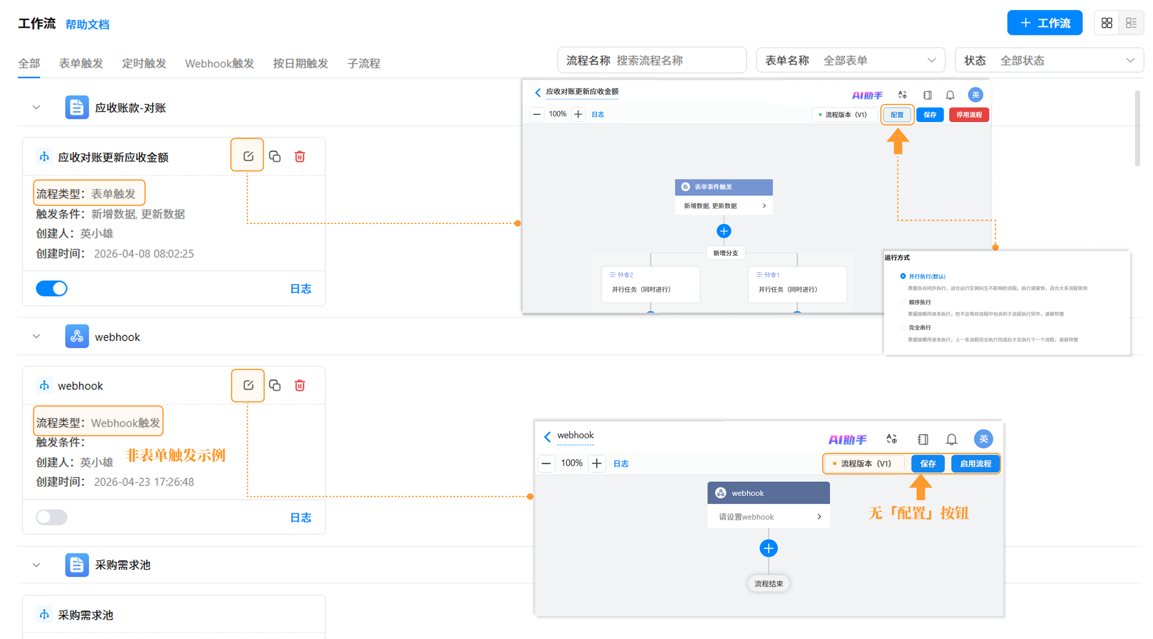 演示图片:并发配置对比
