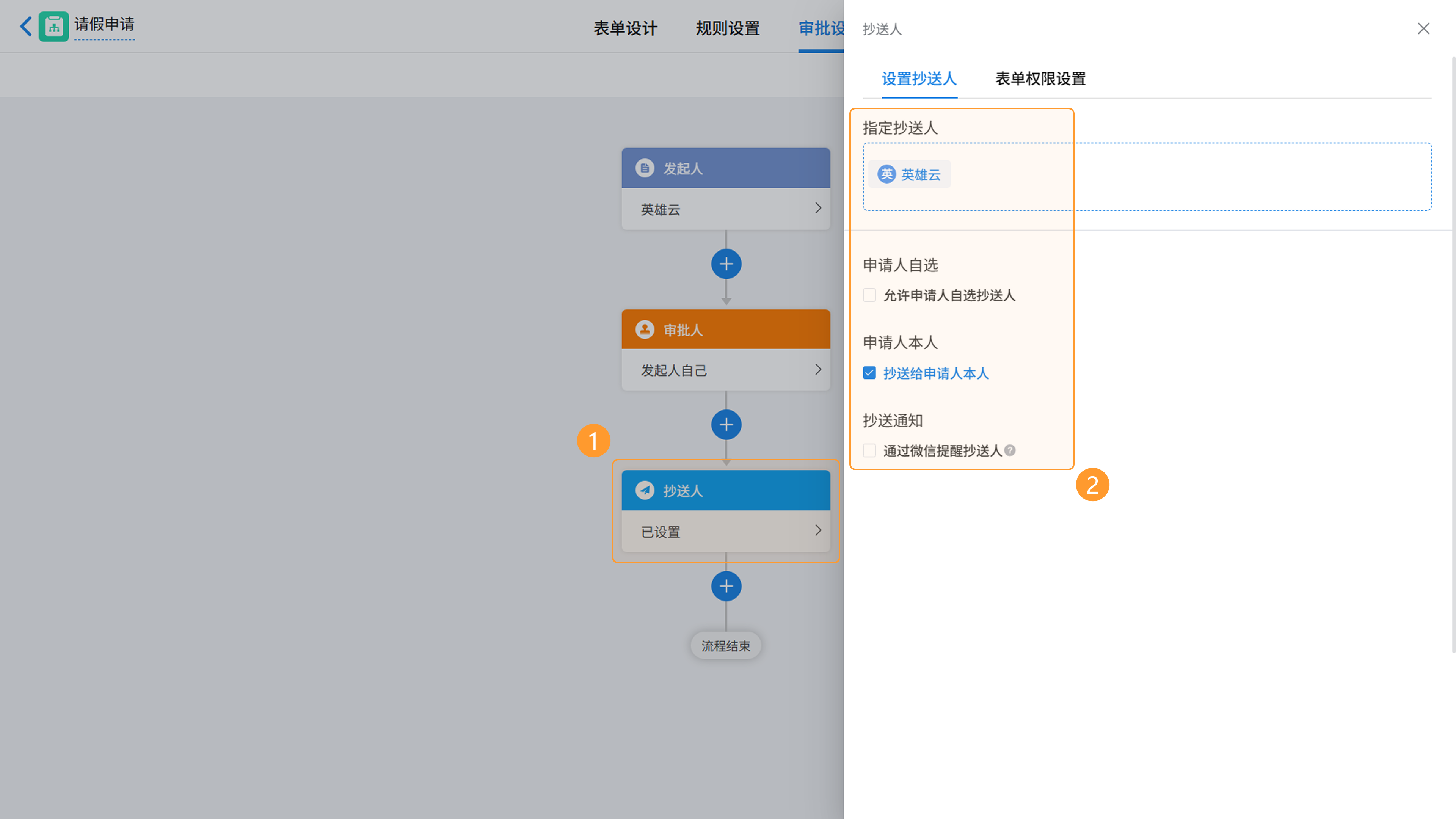 抄送人配置
